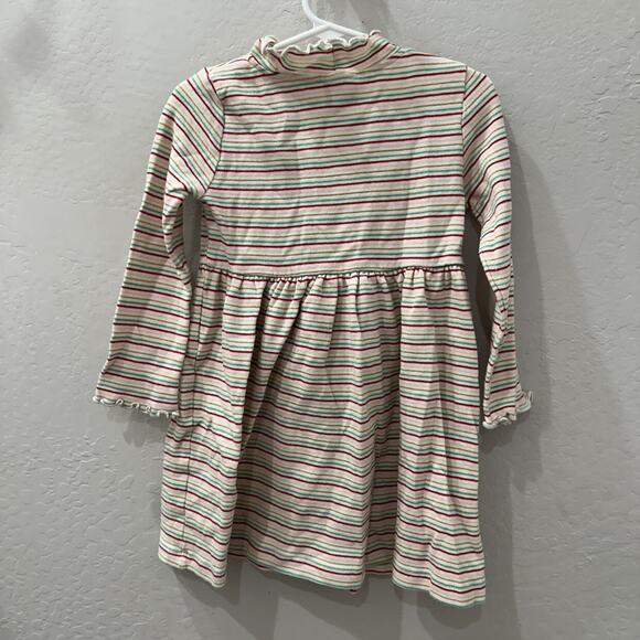 Hanna Andersson Ecru Lurex Stripe Ribbed Holiday Dress - Picture 5 of 8